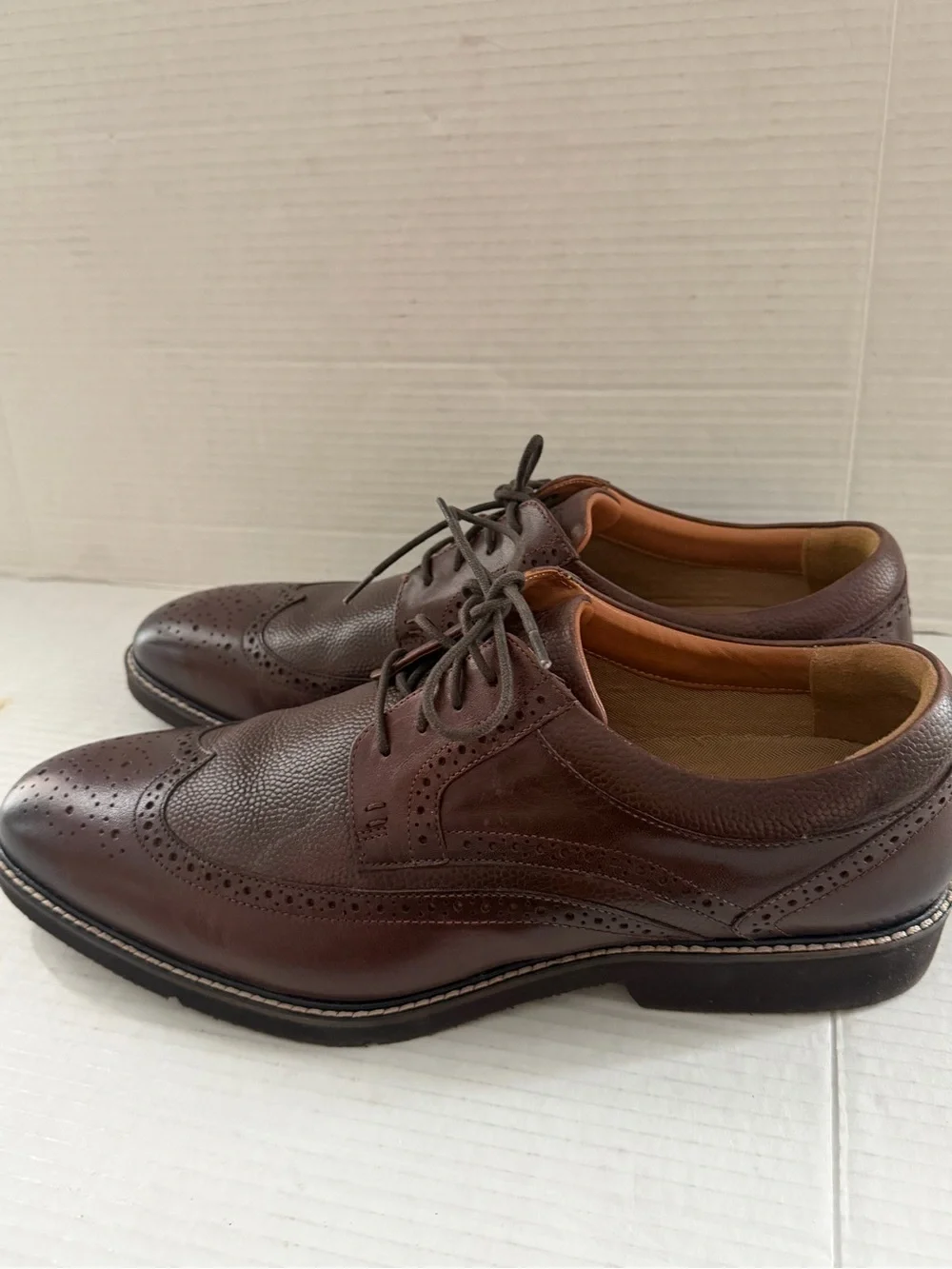 Rockport Fallo Men’s Brown 13 Wide Oxfords Wingtip Leather Dress Shoes
